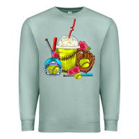 Seafoam Softball Frappe Coffee Premium Sweatshirt - FaDigitalArtStudio
