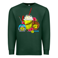 Sports Green Softball Frappe Coffee Premium Sweatshirt - FaDigitalArtStudio