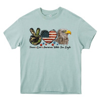 Arona Peace Love American White Sea Eagle Heavy Core Tee - LillyAllenDesigns
