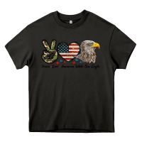 Asphalt Peace Love American White Sea Eagle Heavy Core Tee - LillyAllenDesigns
