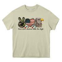 Mossy Peace Love American White Sea Eagle Heavy Core Tee - LillyAllenDesigns