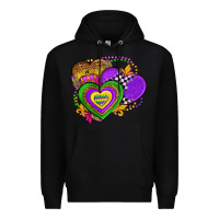 Black mardi gras heart olivia Premium Hoodie - OliviaCreatesArt