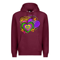 Burgundy mardi gras heart olivia Premium Hoodie - OliviaCreatesArt