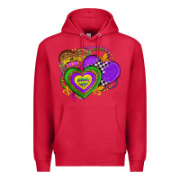 Cardinal mardi gras heart olivia Premium Hoodie - OliviaCreatesArt