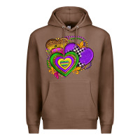 Chestnut mardi gras heart olivia Premium Hoodie - OliviaCreatesArt