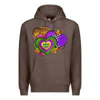 Coffee mardi gras heart olivia Premium Hoodie - OliviaCreatesArt