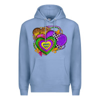 Colony Blue mardi gras heart olivia Premium Hoodie - OliviaCreatesArt
