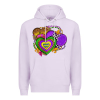 Lilac mardi gras heart olivia Premium Hoodie - OliviaCreatesArt