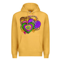 Mustard mardi gras heart olivia Premium Hoodie - OliviaCreatesArt