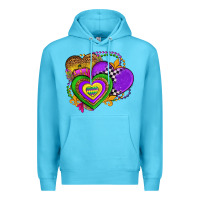 Ocean Blue mardi gras heart olivia Premium Hoodie - OliviaCreatesArt