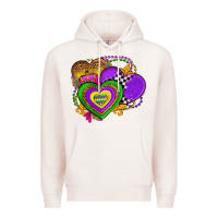 Pale Pink mardi gras heart olivia Premium Hoodie - OliviaCreatesArt
