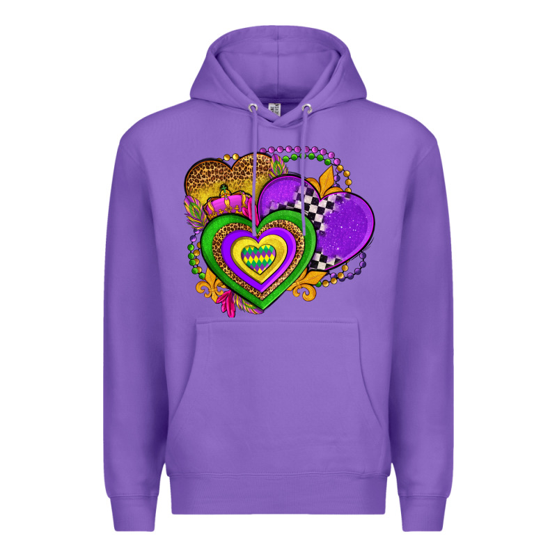 Mardi Gras Heart Olivia Premium Hoodie by OliviaCreatesArt | Teevron