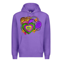 Purple mardi gras heart olivia Premium Hoodie - OliviaCreatesArt