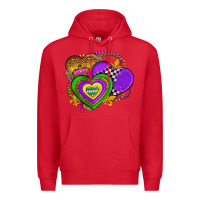 Red mardi gras heart olivia Premium Hoodie - OliviaCreatesArt