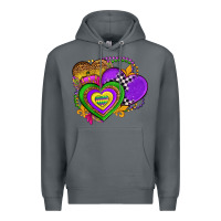 Rock mardi gras heart olivia Premium Hoodie - OliviaCreatesArt
