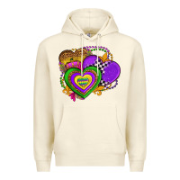 Sandshell mardi gras heart olivia Premium Hoodie - OliviaCreatesArt