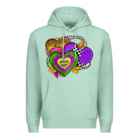 Seafoam mardi gras heart olivia Premium Hoodie - OliviaCreatesArt