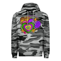 Slate Camo mardi gras heart olivia Premium Hoodie - OliviaCreatesArt