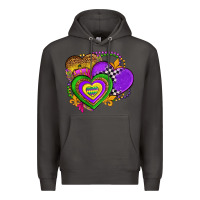 Smoke mardi gras heart olivia Premium Hoodie - OliviaCreatesArt