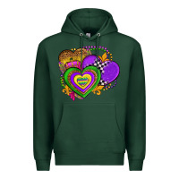 Sports Green mardi gras heart olivia Premium Hoodie - OliviaCreatesArt