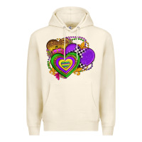 Tofu mardi gras heart olivia Premium Hoodie - OliviaCreatesArt