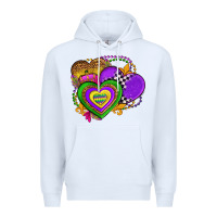 White mardi gras heart olivia Premium Hoodie - OliviaCreatesArt