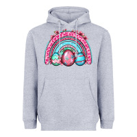 Heather Grey Easter eggs rainbow Heavyweight Hoodie - OliviaCreatesArt