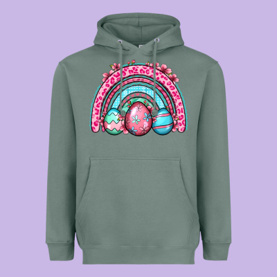 Easter Eggs Rainbow Heavyweight Hoodie Designed By Oliviacreatesart