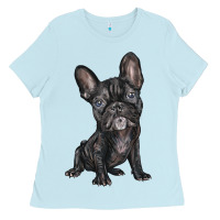 Baby Blue french bulldog Ladies Tee - BarkalooDesign