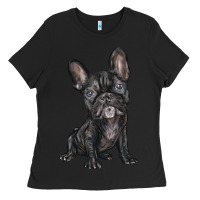 Black french bulldog Ladies Tee - BarkalooDesign