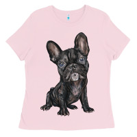 Bubblegum Pink french bulldog Ladies Tee - BarkalooDesign