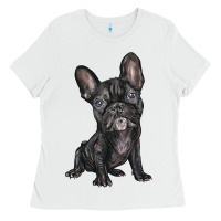 White french bulldog Ladies Tee - BarkalooDesign