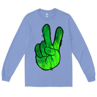 Colony Blue Green Peace Sign Long Sleeve Tee - Jasminsmagicworld