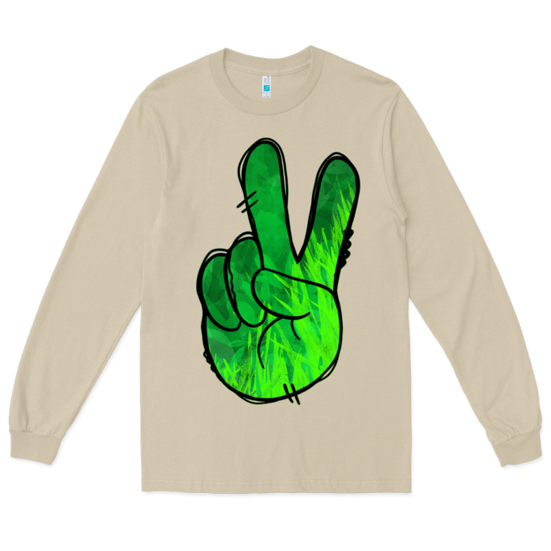 Green Peace Sign Long Sleeve Tee by Jasminsmagicworld | Teevron