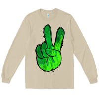 Mushroom Green Peace Sign Long Sleeve Tee - Jasminsmagicworld