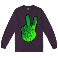 Plum Green Peace Sign Long Sleeve Tee - Jasminsmagicworld