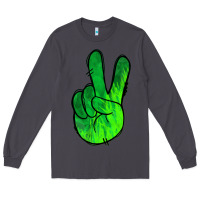 Smoke Green Peace Sign Long Sleeve Tee - Jasminsmagicworld
