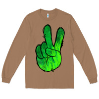 Toasted Coconut Green Peace Sign Long Sleeve Tee - Jasminsmagicworld