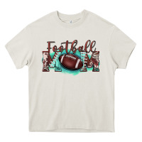 Cream football mom Heavy Core Tee - BarkalooDesign
