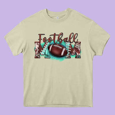 Football Mom Heavy Core Tee Designed By Barkaloodesign