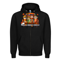 Black coffee cups truck Zipper Hoodie - CowGirlArtShop