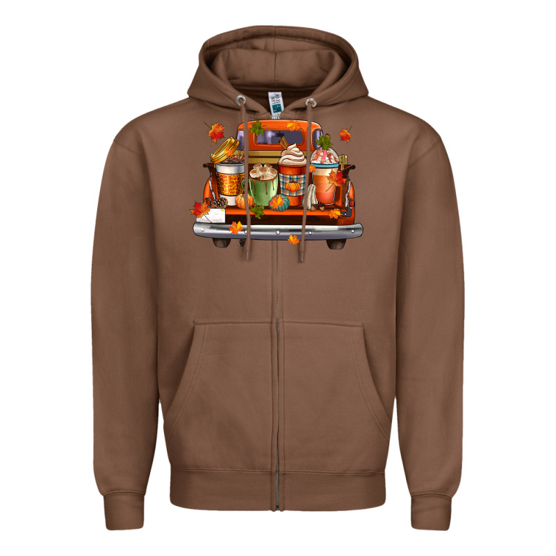 Coffee Cups Truck Zipper Hoodie by CowGirlArtShop | Teevron