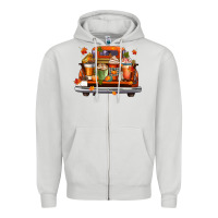 Dove Grey coffee cups truck Zipper Hoodie - CowGirlArtShop