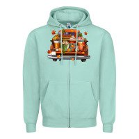 Seafoam coffee cups truck Zipper Hoodie - CowGirlArtShop