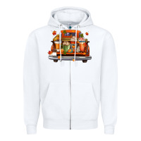 White coffee cups truck Zipper Hoodie - CowGirlArtShop