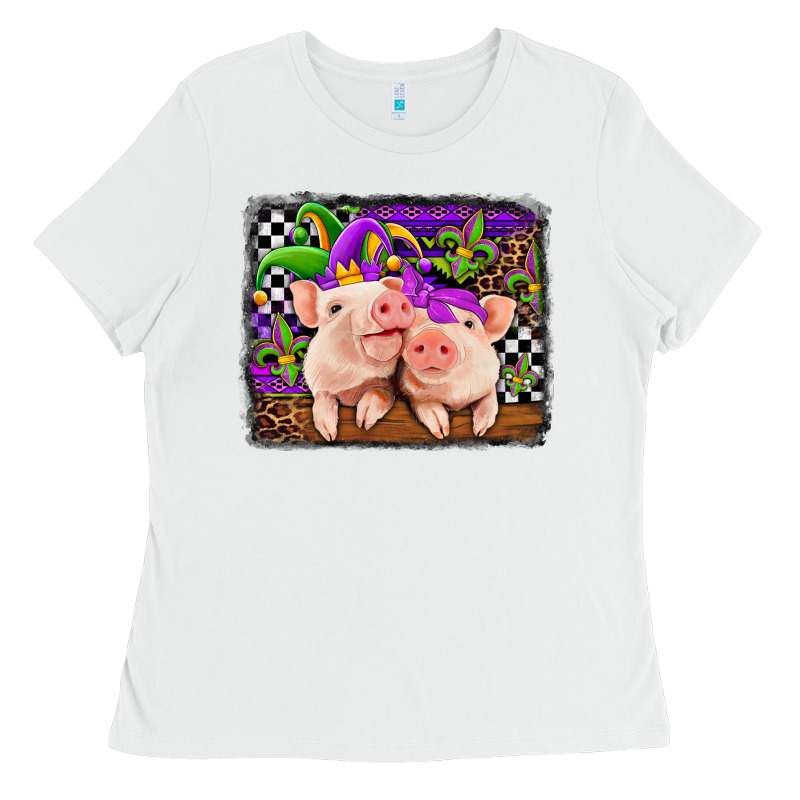 Mardi Gras Western Leopard Pigs Ladies Tee by Jasminsmagicworld | Teevron