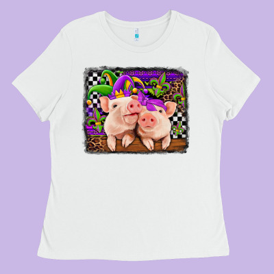 Mardi Gras Western Leopard Pigs Ladies Tee Designed By Jasminsmagicworld
