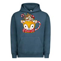 Pigment Midnight Navy coffee cups animal Urban Hoodie - CowhideDigitalArt