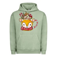 Pigment Oil Green coffee cups animal Urban Hoodie - CowhideDigitalArt