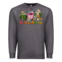 Charcoal Heather Mexican Día De Los Muertos Coffee Cups Premium Sweatshirt - FaDigitalArtStudio